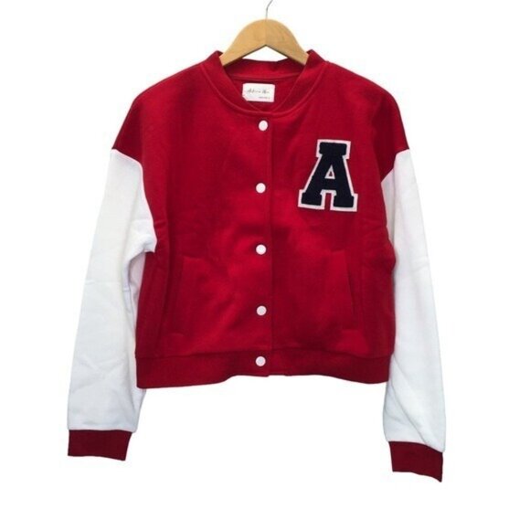 Varsity letter Jacket Women  Medium Red White Letter A Retro Sporty50s Carhop - Picture 5 of 14